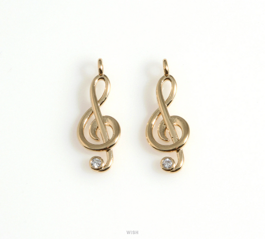 Treble Clef Charm in Gold, Treble Clef Pendants / MG-618-P