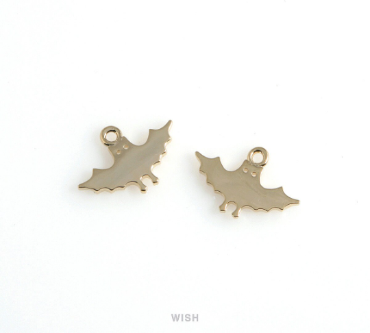 Bat Pendants in Gold, Halloween Bat Charm / MG-468-P