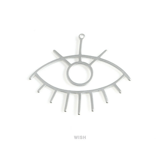 Evil Eye Pendant in Matte Rhodium, Evil Eye Charm / MMRH-555-P