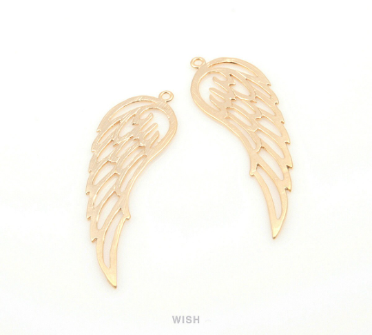 Angel Wing Pendants in Matte Gold, Angel Wing Charm / MMG-192-P