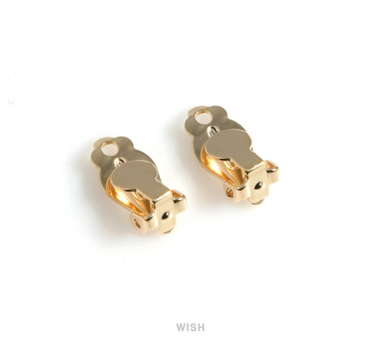 Clip on Earring Converters in Gold, Non Pierced Earrings / FG-041-E
