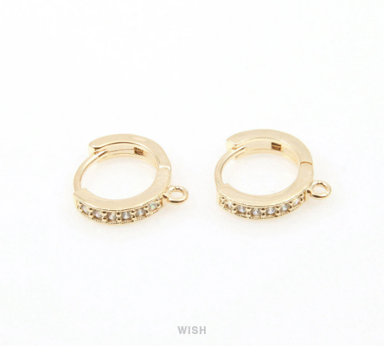 Cubic Earrings in Gold, 6 Cubic Hoop Earrings /CG-001-E