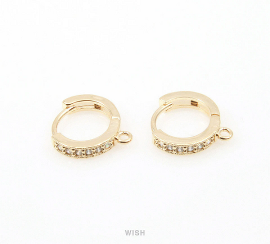 Cubic Earrings in Gold, 6 Cubic Hoop Earrings /CG-001-E