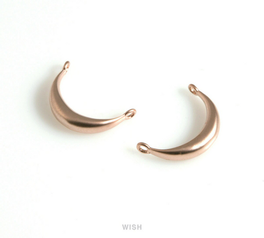 Crescent Pendants in Matte Rose Gold, Crescent Horn Charms/ MMRG-660-P