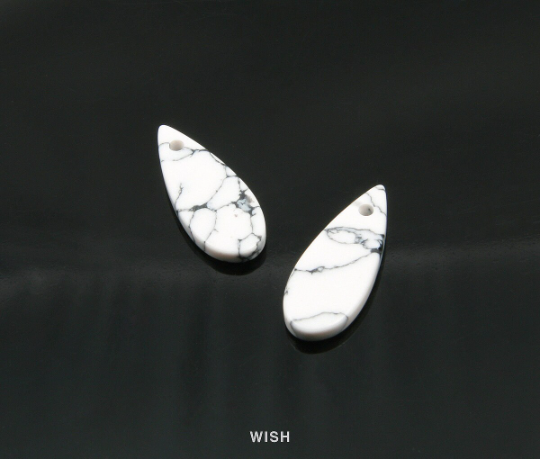 Howlite Teardrop Stone Charm, Gemstone Pendant / SHT-079-P