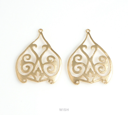Geometry Drop Charms in Matte Gold, Geometry Drop Pendants / MMG-655-P