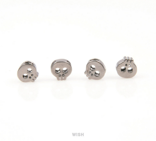 Small Skull in Shiny Gunmetal, Skull Beads/ MGM-038-B