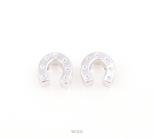 Horseshoe in Rhodium, Horseshoe Beads / MRH-066-B
