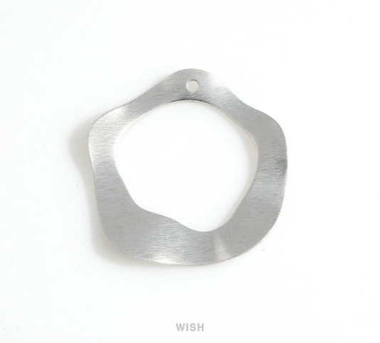 Bended Pentagon Pendants in Matte Rhodium, Dented Pentagon Charm / MMRH-511-P (1 piece)