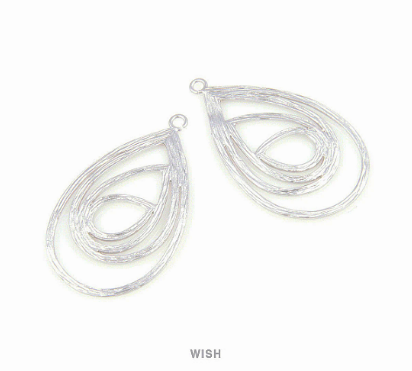 Teardrop in Teardrop Pendants in Matte Rhodium, Teardrop Charms / MMRH-036-P