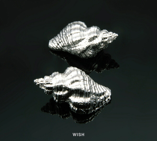 Seashell Pendant in Matte Rhodium, Seashell Necklace Charm /MMG-214-P