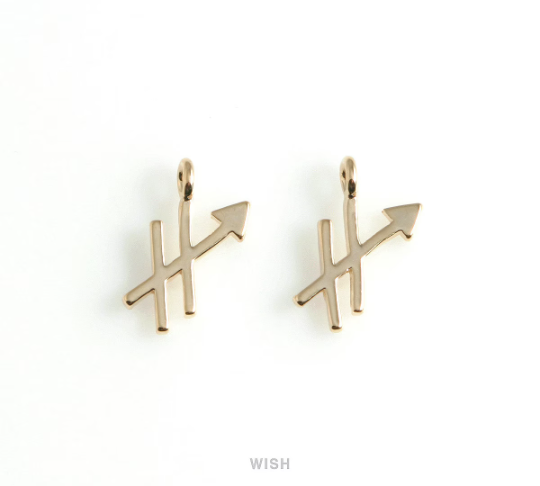 Sagittarius Zodiac Sign Pendants in Gold, Zodiac Charm / MG-453-SA