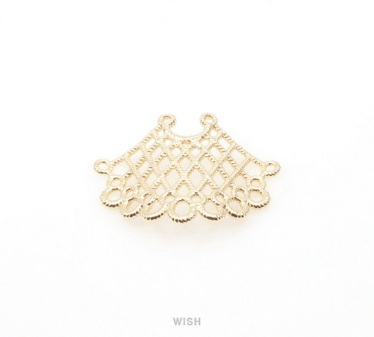 Lace Frill Pendants in Gold, Lace Charms / MG-023-P