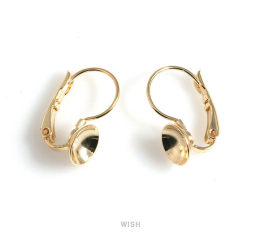 8pcs Clip on Earring Converters in Gold, Non Pierced Earrings