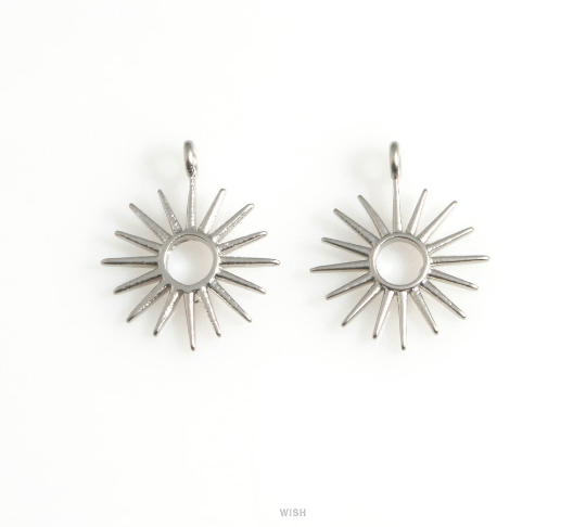 Sun Pendants in Matte Rhodium, The Sun Charm / MMRH-624-P