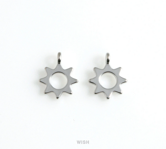 The Sun Pendant in Matte Rhodium, The Sun Charm / MMRH-458-P