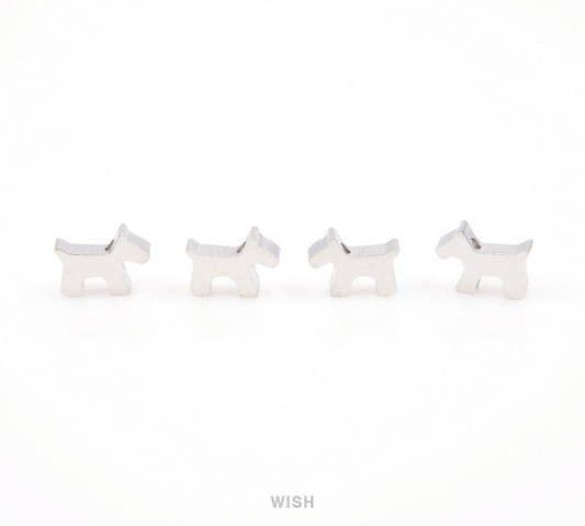 Puppy Beads Pendants in Matte Rhodium, Dog Beads / MMRH-067-B