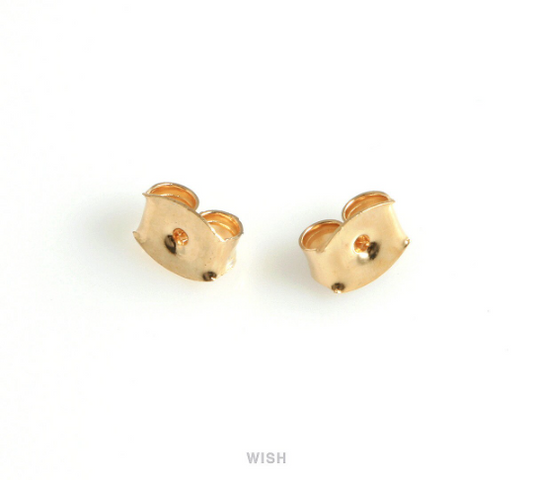 Ear Nut in Gold, Gold Ear Back Findings / FG-020-N (25 pairs)