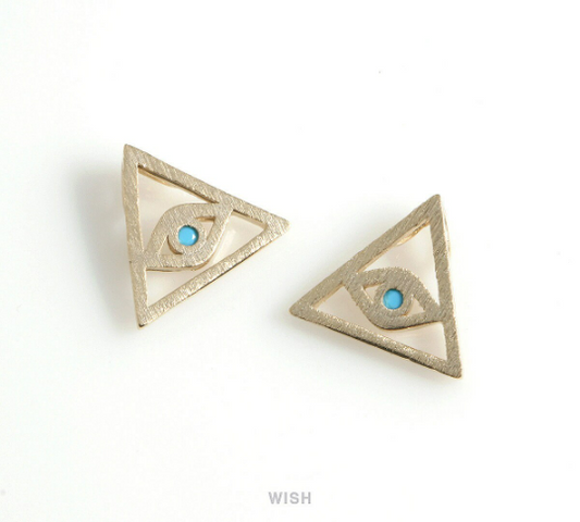 All Seeing Eye Pyramid Pendant in Matte Gold, Eye of Providence /MMG-462-P