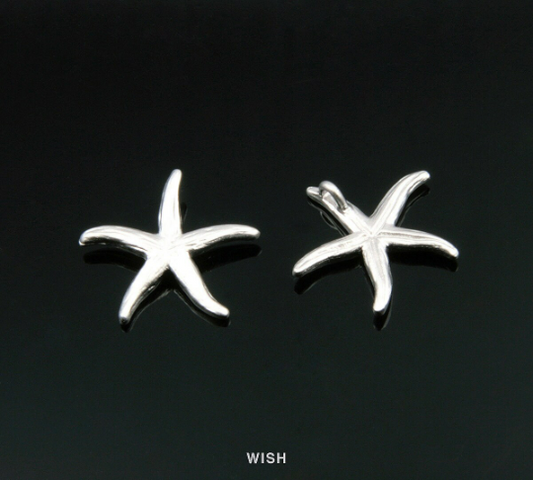 Starfish Pendant in Matte Rhodium, Starfish Charm / MMRH-200-P