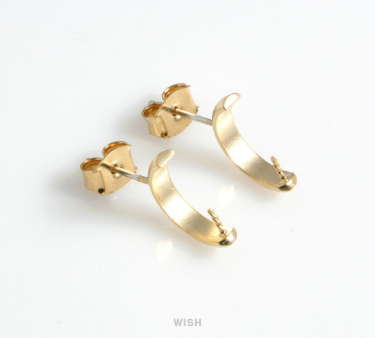 Semicircle Stud Earrings in Matte Gold, Semicircle Ear Studs /MMG-551-E