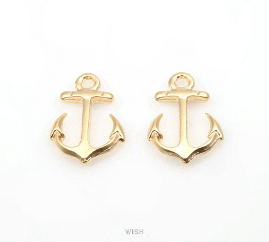Anchor Pendant in Matte Gold, Small Anchor / MMG-296-P (4pcs)