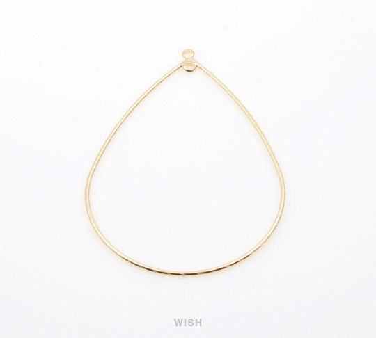 Open Drop Pendant in Matte Gold, Open Teardrop Charm / MMG-267-P (Large)