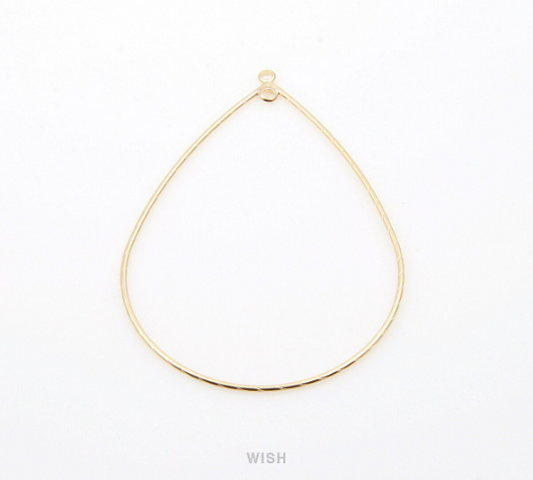 Open Drop Pendant in Matte Gold, Open Teardrop Charm / MMG-267-P (Large)