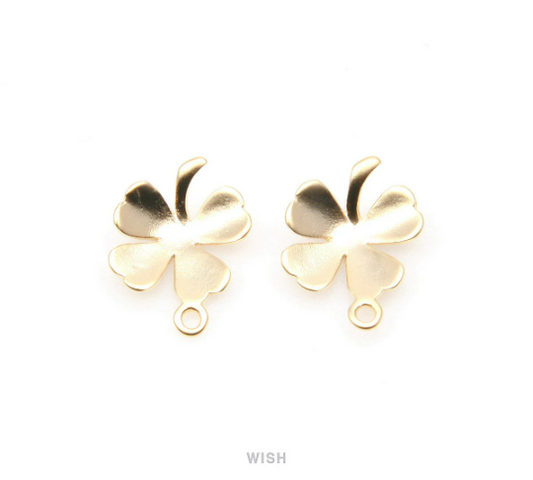 Four Leaves Clover Pendant in Matte Gold, Clover Charm / MMG-256-P