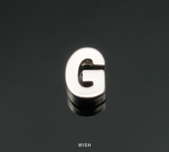 Upper Case Letter "G" in Matte Rhodium, Capital Letter "G" / MMRH-001-B (G)