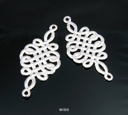 Celtic Rope Connectors in Matte Rhodium, Rope Charms /MMRH-161-C (Large)