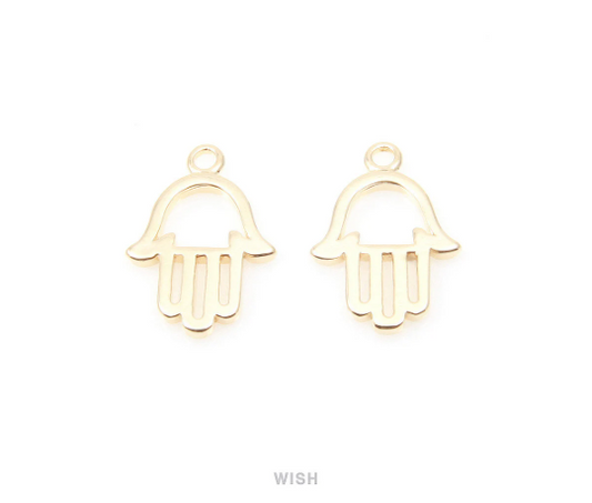 Hamsa Pendants in Gold, Hands Charms / MG-012-P