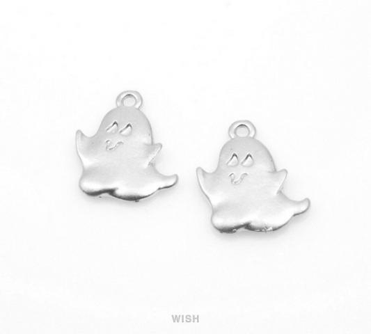 Ghost Pendant in Matte Rhodium, Ghost Charm / MMRH-224-P
