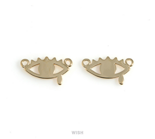 Tear Evil Eye Pendant in Gold, Gold Evil Eye Charm /MG-538-P