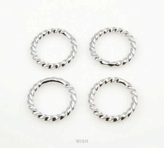 Twisted Ring Pendants in Rhodium, Twisted Ring Charms  / MRH-160-P