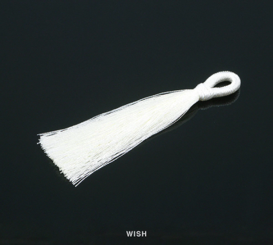 White Cotton Thread Tassel, White Silk Tassel Earrings / TWTG-008-T