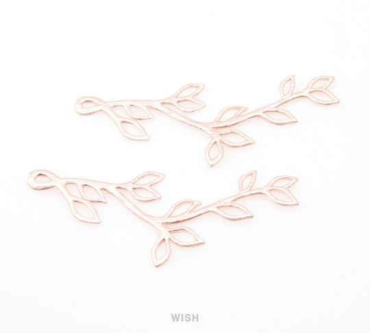 Twig Branch Pendants in Matte Rose Gold, Twig Charm / MMRG-077-P