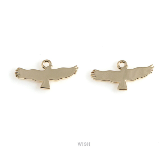 Eagle Pendant in Gold, Gold Soaring Bald Eagle Charm / MG-542-P