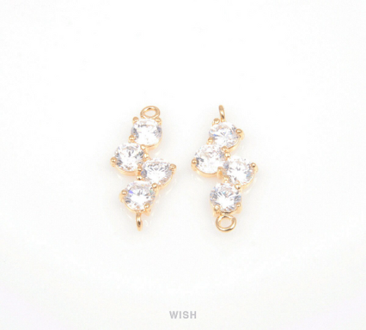 Grape Theme Cubic Zirconia Connectors in Gold, Cubic Zirconia Charms / CG-031-C