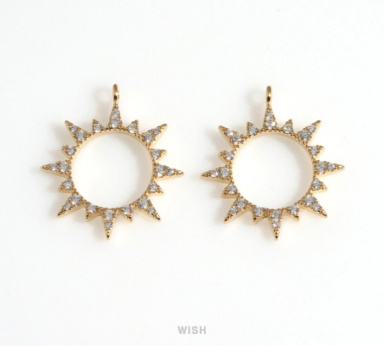 The Sun Pendants with Cubic Zirconia in Gold / CG-090-P2