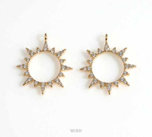 The Sun Pendants with Cubic Zirconia in Gold / CG-090-P2