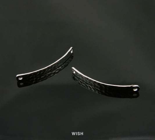 Hammered Bar Pendant in Matte Rhodium, Hammered Bar Charm / MMRH-279-P