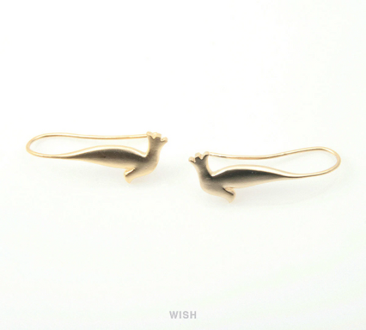 Dove Hook Earrings in Matte Gold, Dove Ear Hook / MMG-174-E