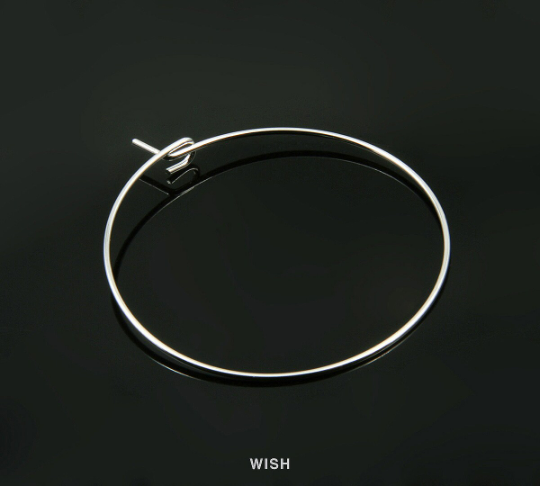 10pcs Hoop Earrings in Rhodium, Hoop Earrings/ FRH-002-E