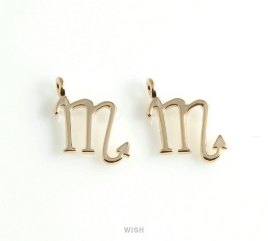 Scorpio Zodiac Sign Pendants in Gold, Zodiac Charm / MG-453-SC