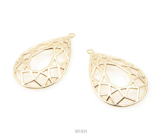 Teardrop Pendants in Matte Gold, Teardrop Charms/MMG-008-P