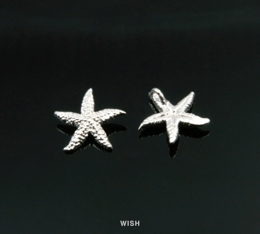 Starfish Pendant in Matte Rhodium, Starfish Charm /MMRH-199-P