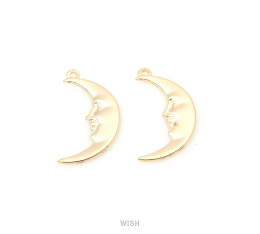 Crescent Pendant in Matte Gold, Crescent Charm / MMG-235-P