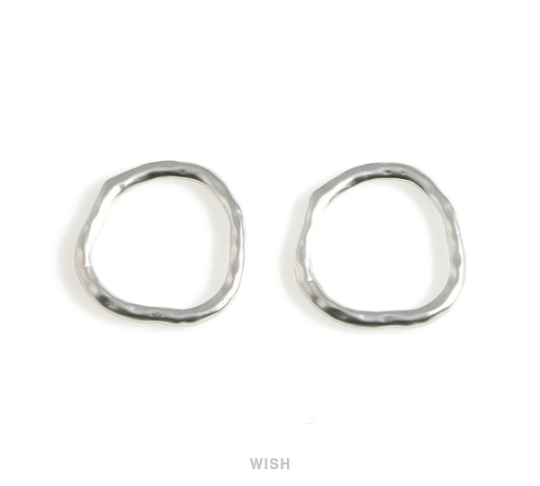 Hammered Circle Pendants in Matte Rhodium, Hammered Circle Charm / MMRH-572-P