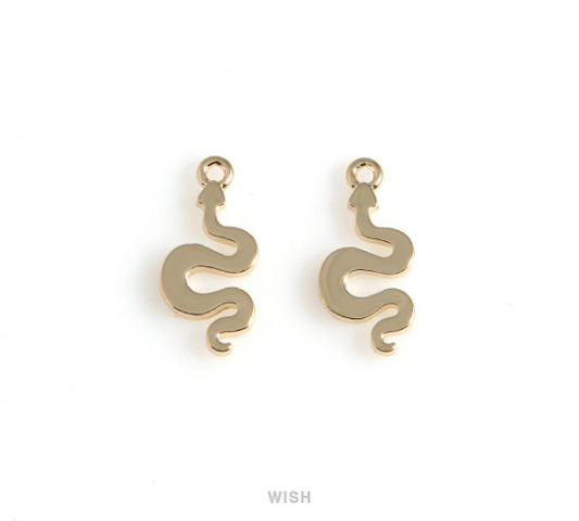 Snake Pendant in Gold, Gold Snake Charm / MG-540-P